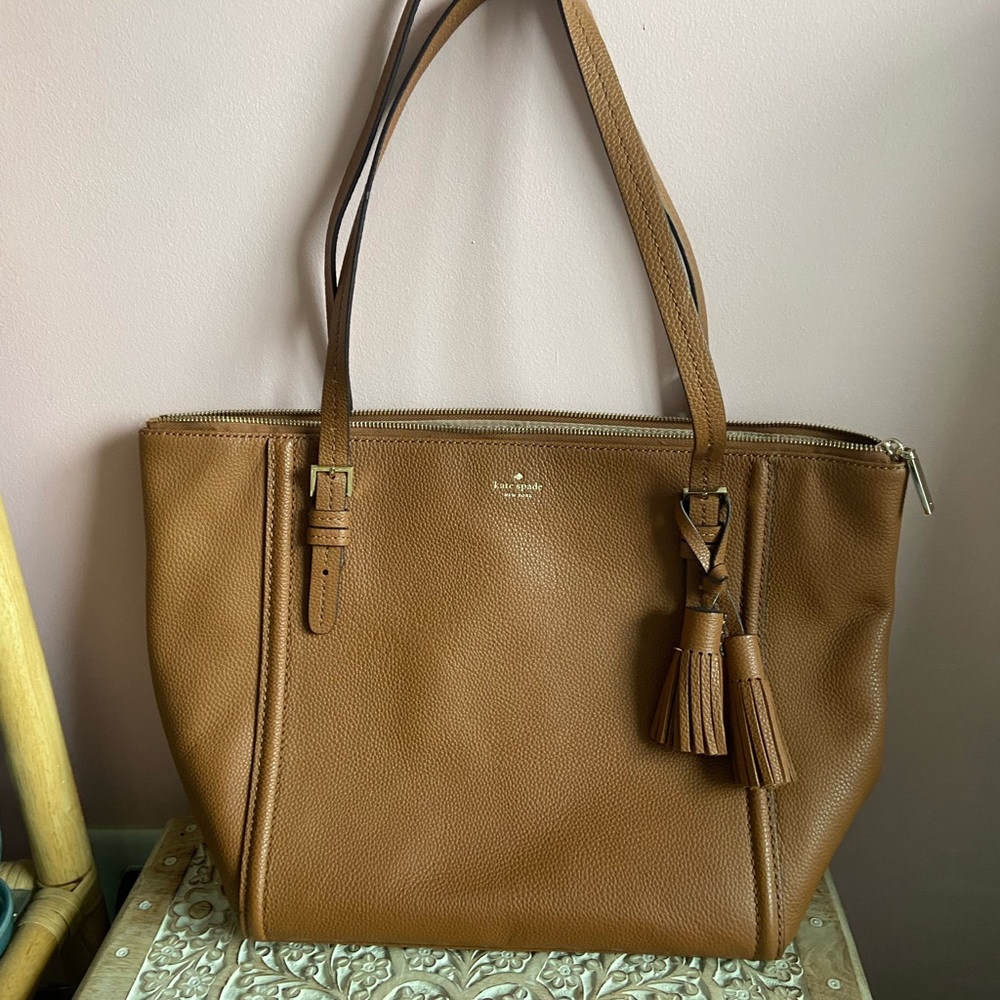 KATE SPADE BROWN LARGE TOTE FREE SHIPPING